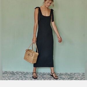 Summersalt M Black Sleeveless Ribbon Dress